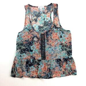 Ambiance Apparel Floral Tank Top Large